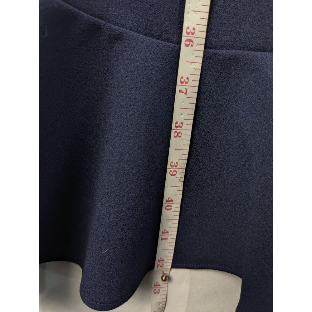 Betsey Johnson Dress Womens 6 Navy Scuba Crepe Dress Ruffle Hem Short Sleeve NWT - Picture 5 of 9